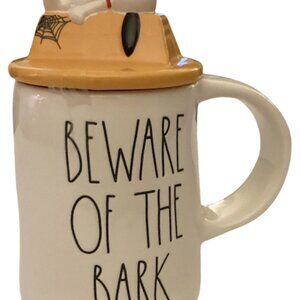 PEANUTS X RAE DUNN Mug with Snoopy Topper - BEWARE OF THE BARK - NWT